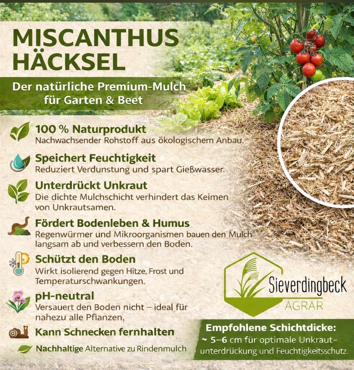 Informationsbild zu Miscanthus Häcksel als Mulch